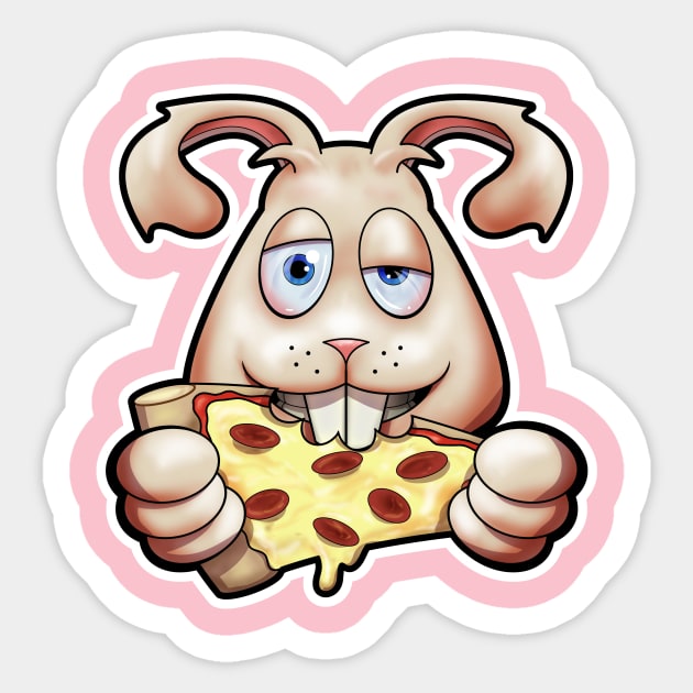 Bunny eating pizza on sale